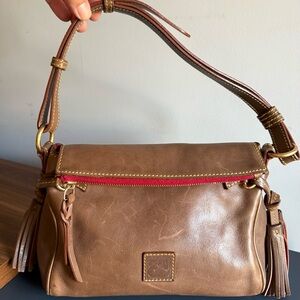 Dooney and Bourke Florentine Small Shoulder Bag Brown Vacchetta Leather